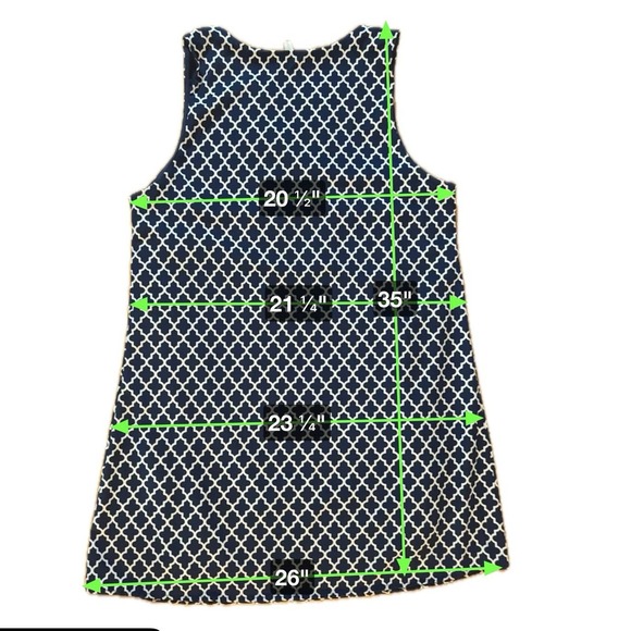 Pink Blush Maternity Print Sleeveless Shift Dress Blue Knee Length‎ Pockets L - Picture 5 of 5